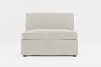 Destin Revenue Beige Fabric Armless Chair