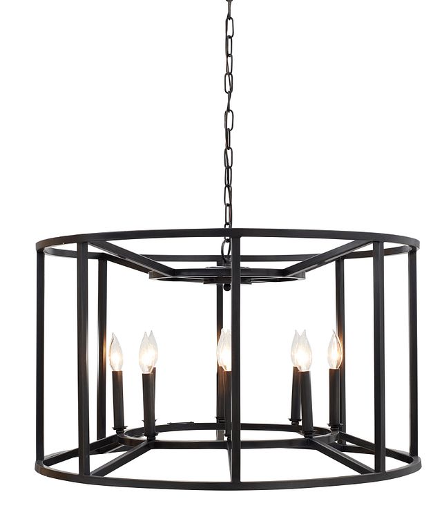 Wheel Metal Round Chandelier Home Accents Lighting City Furniture Wheel Metal Round Chandelier Home, Black Metal Round Chandelier