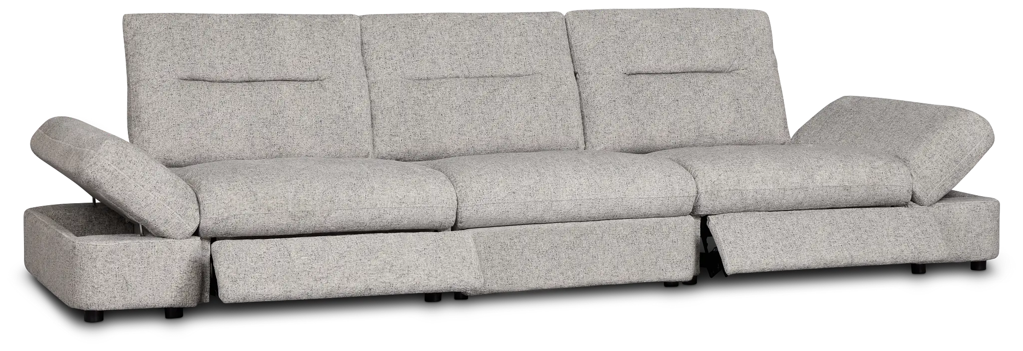 Mila Gray Fabric 3-piece Modular Power Sofa Mila Gray Fabric 3-piece Modular Power Sofa