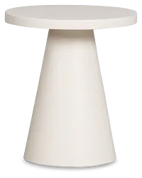 Cambria White Round End Table