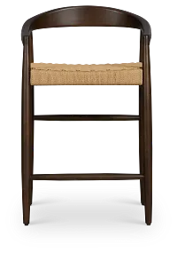 Santorini Dark Tone Curved 24" Woven Barstool