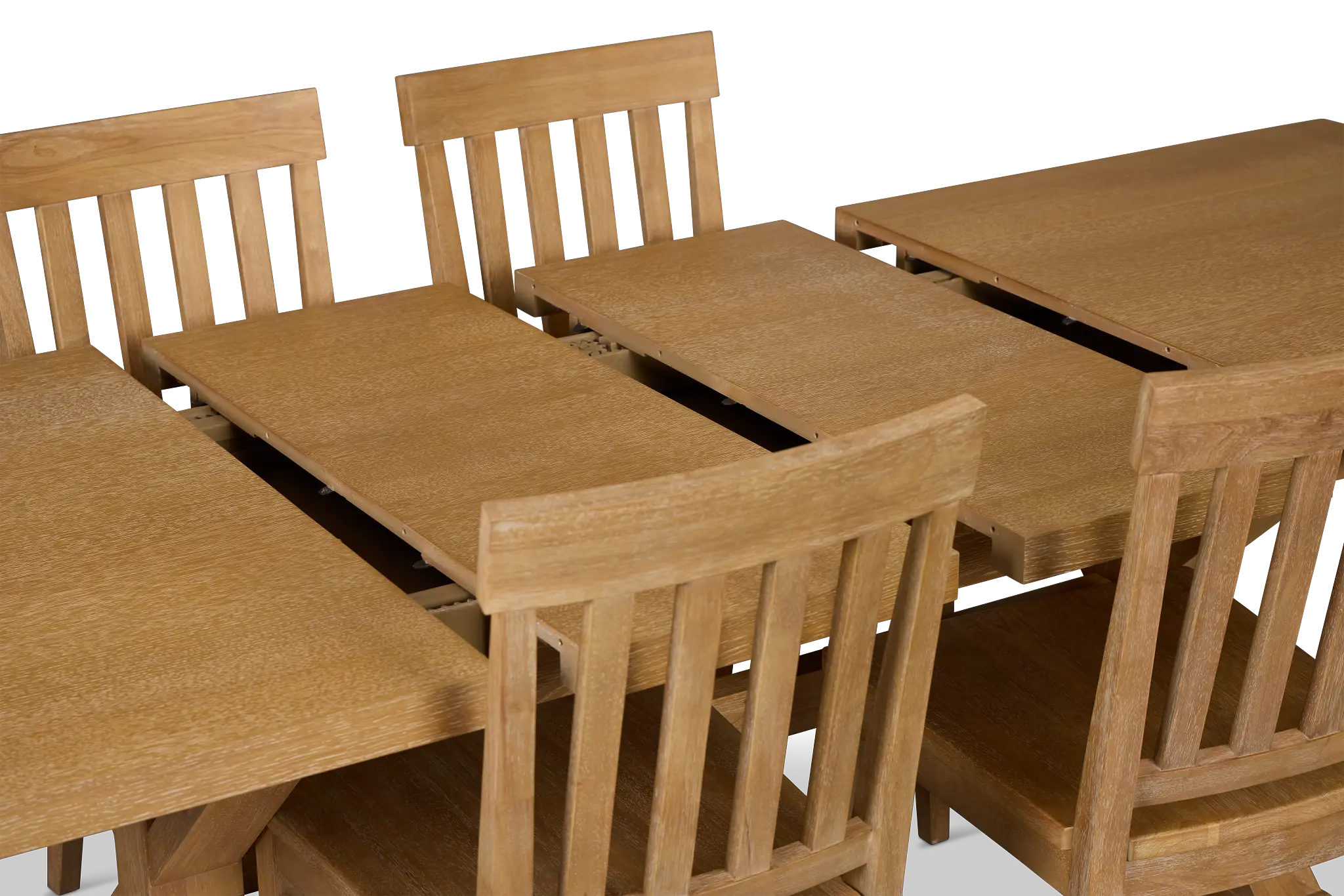 Nantucket Light Tone Trestle Table & 4 Light Tone Chairs Nantucket Light Tone Trestle Table & 4 Light Tone Chairs