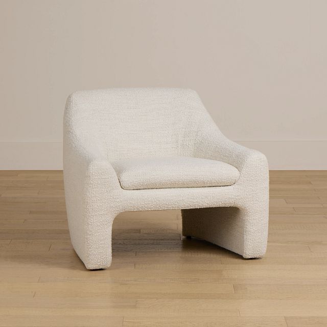 Carter White Fabric Accent Chair