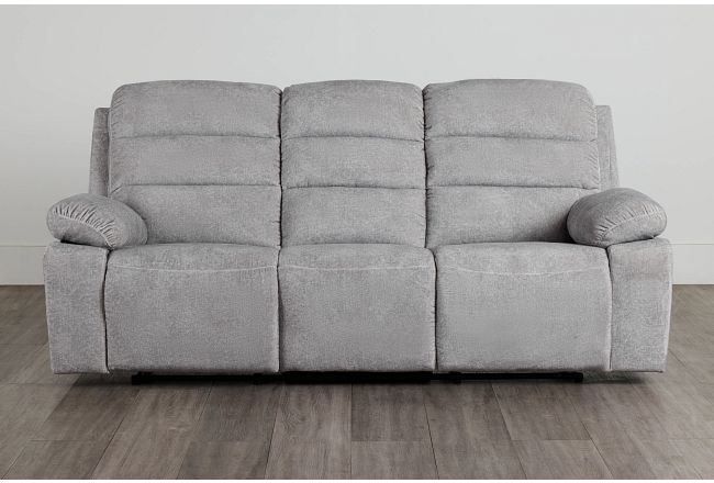 Orion Light Gray Fabric Reclining Sofa