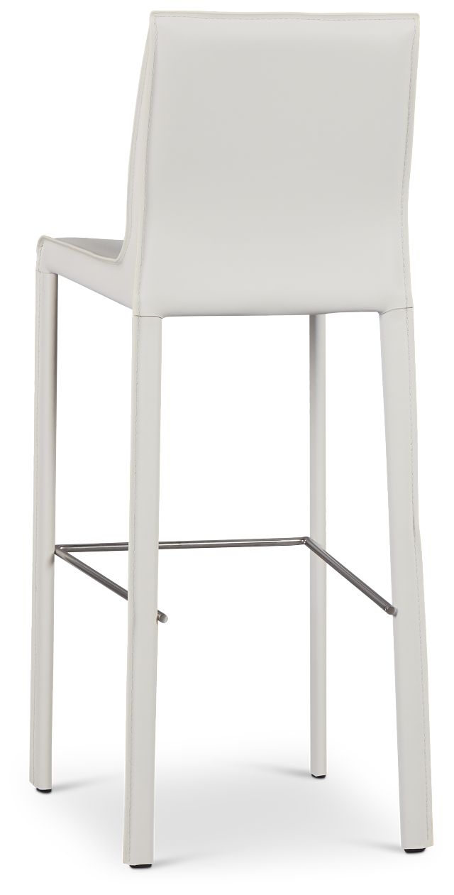 Lugo White 30" Upholstered Barstool