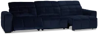 Gemma Navy Velvet Right Chaise Power Reclining Sectional