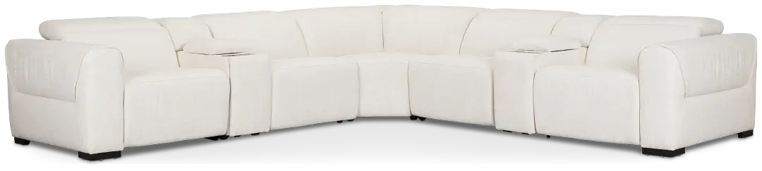 Ellis Light Beige Fabric Large Triple Power Reclining Two-arm Sectional Ellis Light Beige Fabric Large Triple Power Reclining Two-arm Sectional
