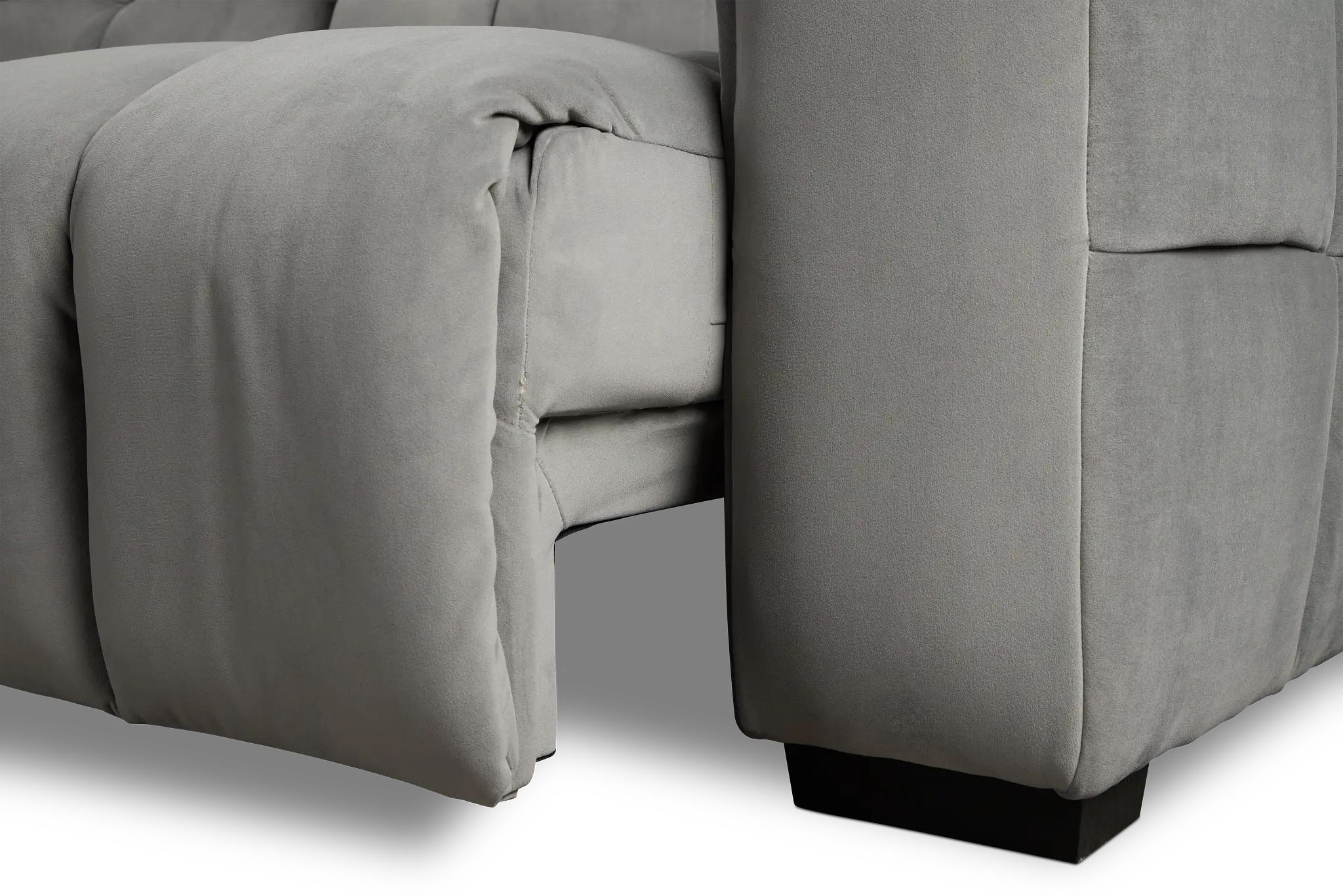 Gemma Light Gray Velvet Small Right Chaise Power Reclining Sectional Gemma Light Gray Velvet Small Right Chaise Power Reclining Sectional