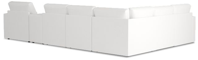 Citymod White Fabric Large Right Chaise Sectional With Media Console