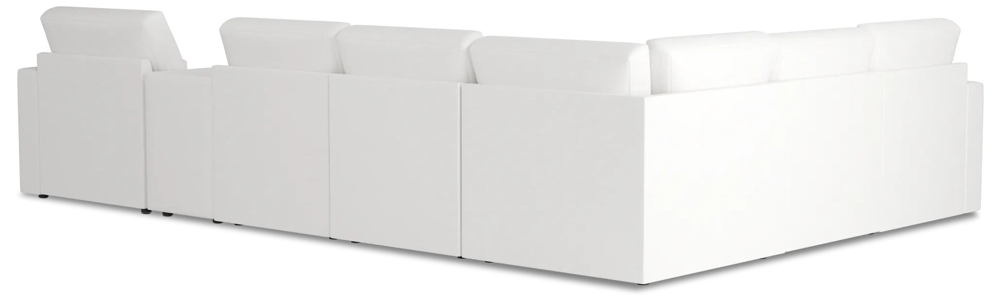 Citymod White Fabric Large Right Chaise Sectional With Media Console