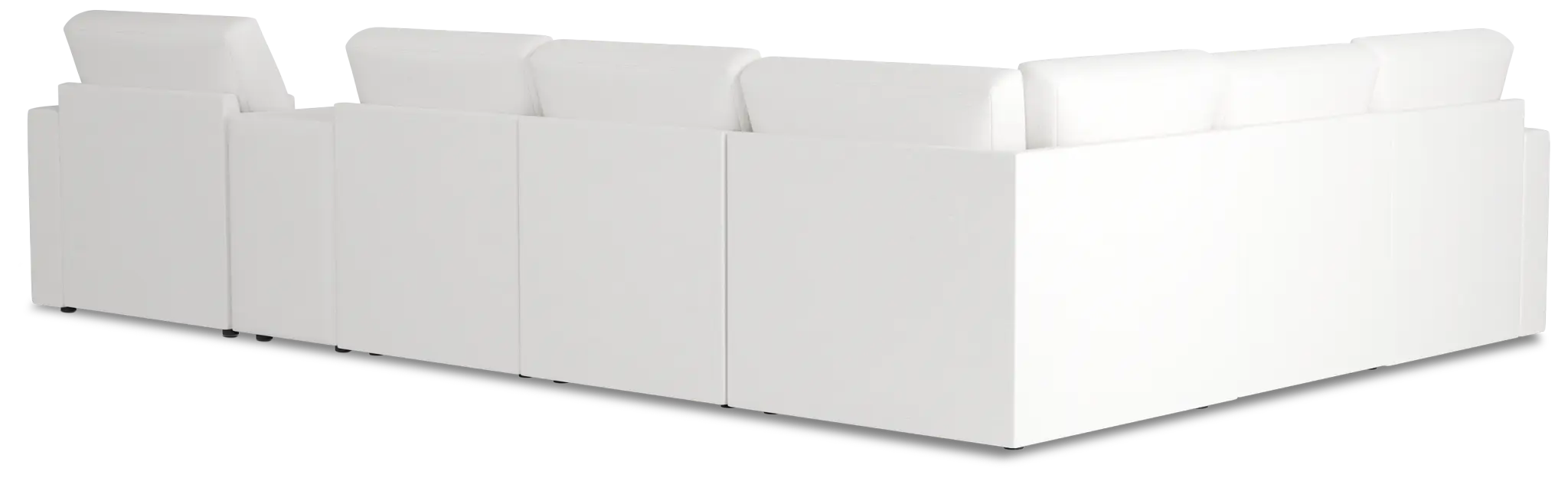 Citymod White Fabric Large Right Chaise Sectional With Media Console Citymod White Fabric Large Right Chaise Sectional With Media Console