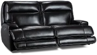 Casey Black Lthr/vinyl Power Reclining Sofa