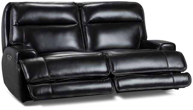 Casey Black Lthr/vinyl Power Reclining Sofa