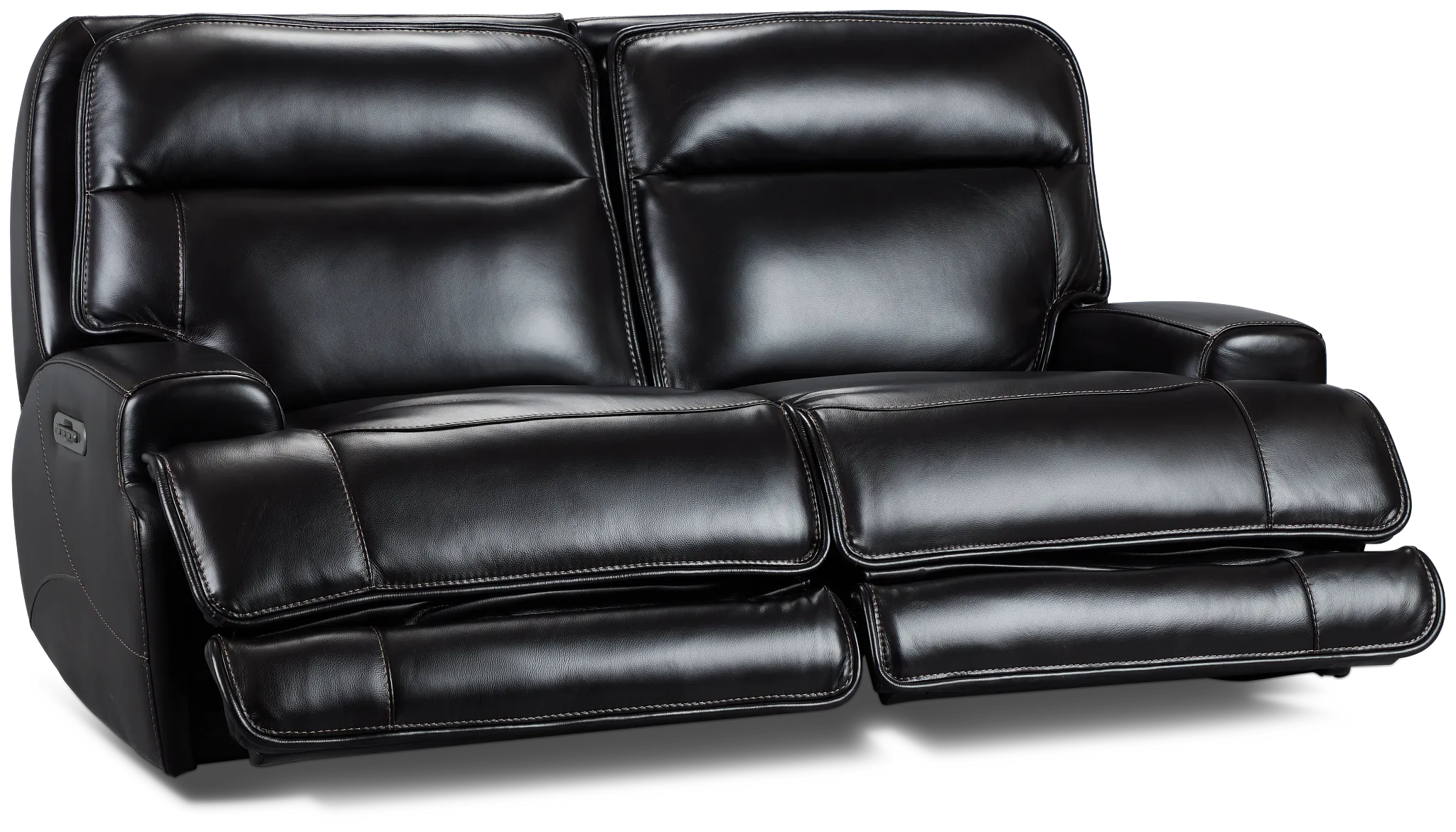 Casey Black Lthr/vinyl Power Reclining Sofa