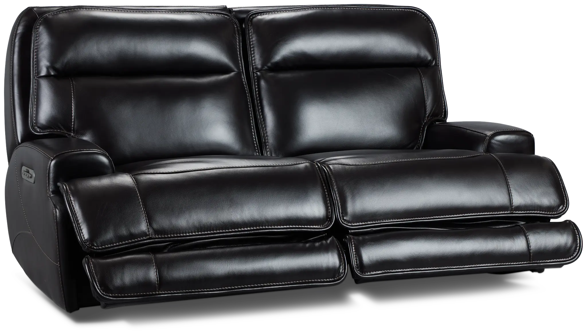 Casey Black Lthr/vinyl Power Reclining Sofa Casey Black Lthr/vinyl Power Reclining Sofa