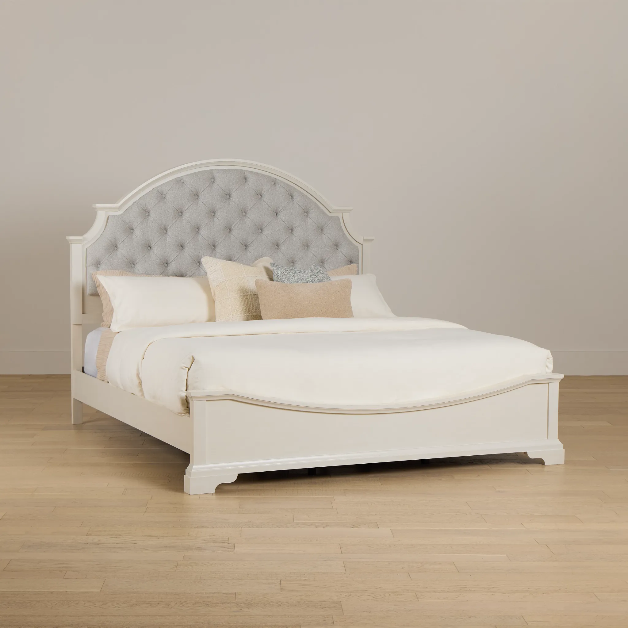 Charlotte White Uph Panel Bed
