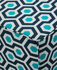 Magna Dark Blue Geometric Indoor/outdoor Accent Ottoman