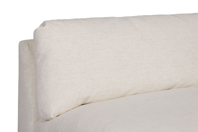 Serena White Fabric Armless Chair