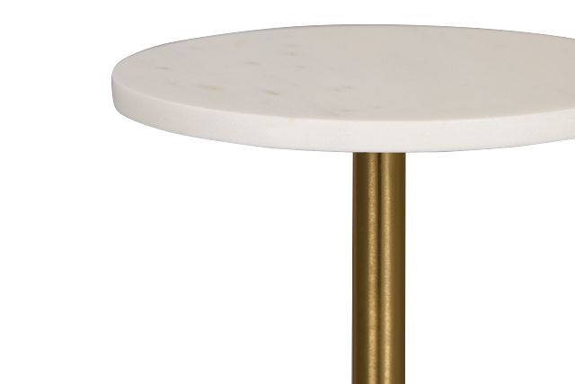 Neith White Stone Accent Table