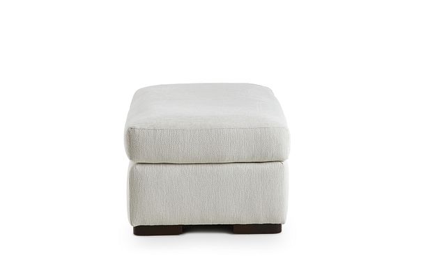 Alpha White Fabric Ottoman