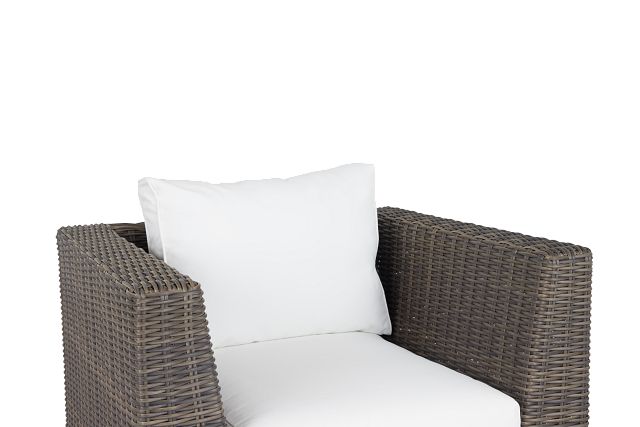 Tulum White Woven Cushioned Arm Chair
