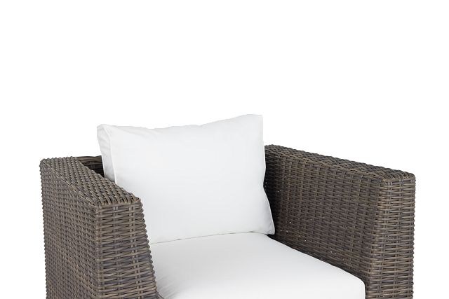 Tulum White Woven Cushioned Arm Chair