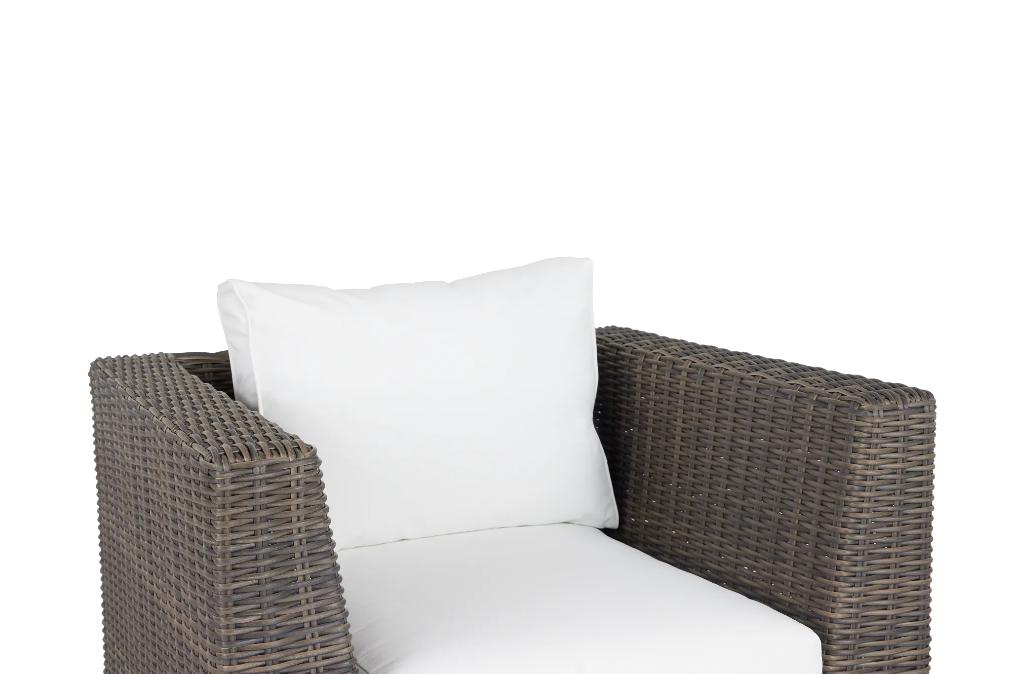 Tulum White Woven Cushioned Arm Chair