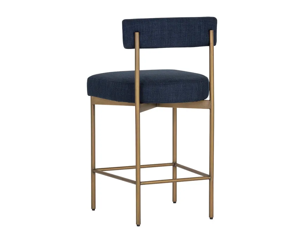 Mabel Navy 24" Upholstered Barstool