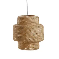Woven Beige Bamboo Pendant