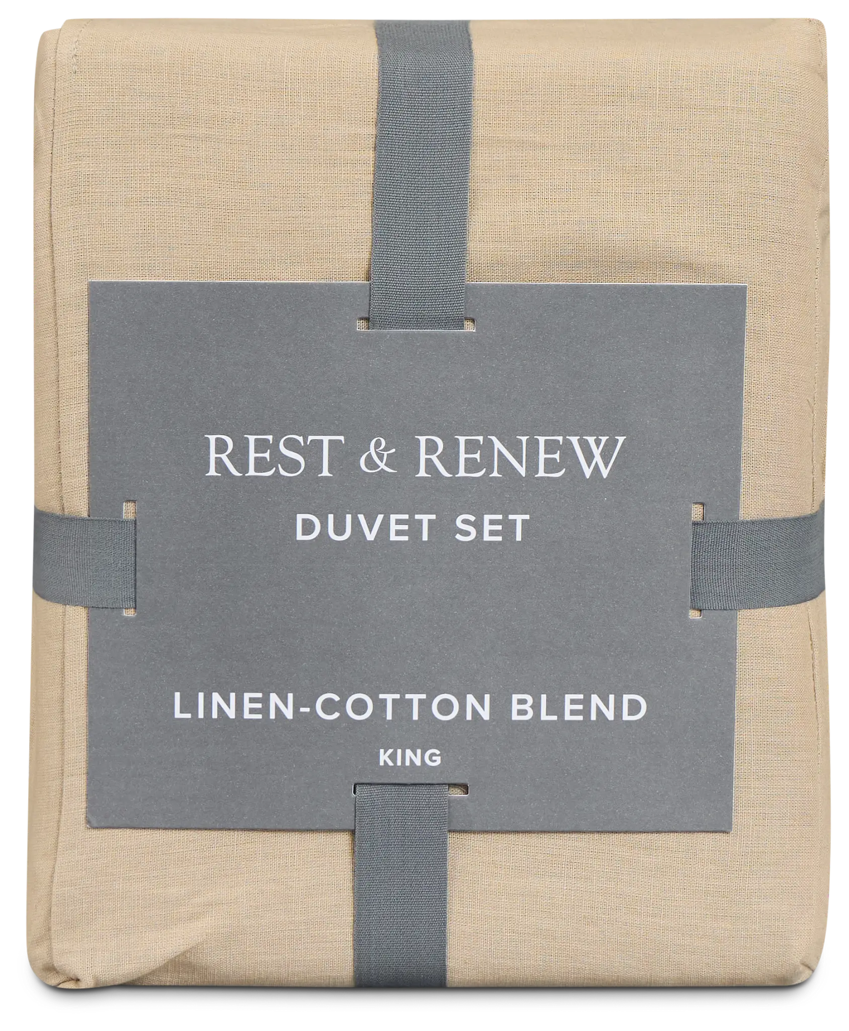Rest & Renew Linen Blend Dark Beige Duvet Set Rest & Renew Linen Blend Dark Beige Duvet Set