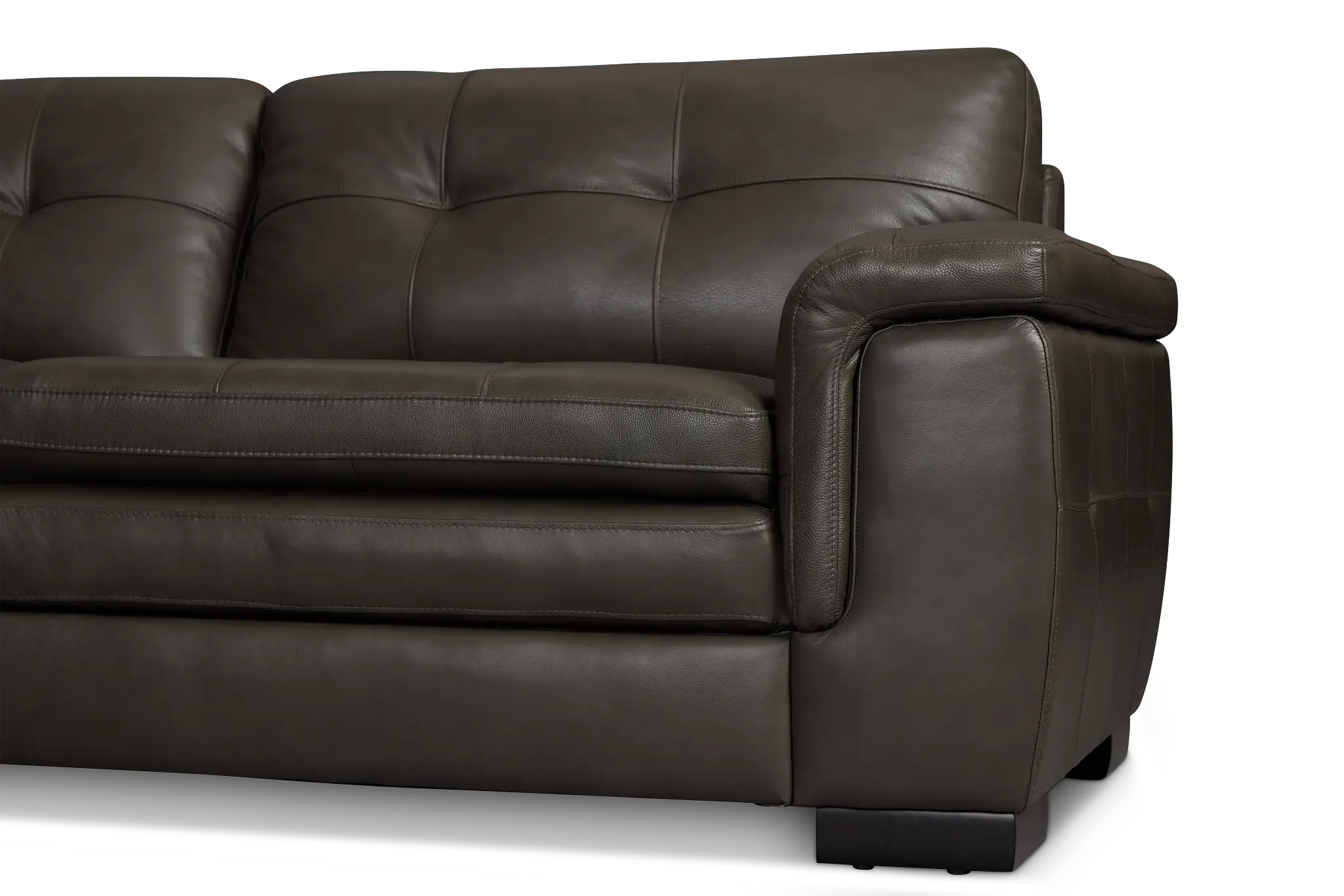 Braden Dark Gray Leather Large Two-arm Sectional Braden Dark Gray Leather Large Two-arm Sectional
