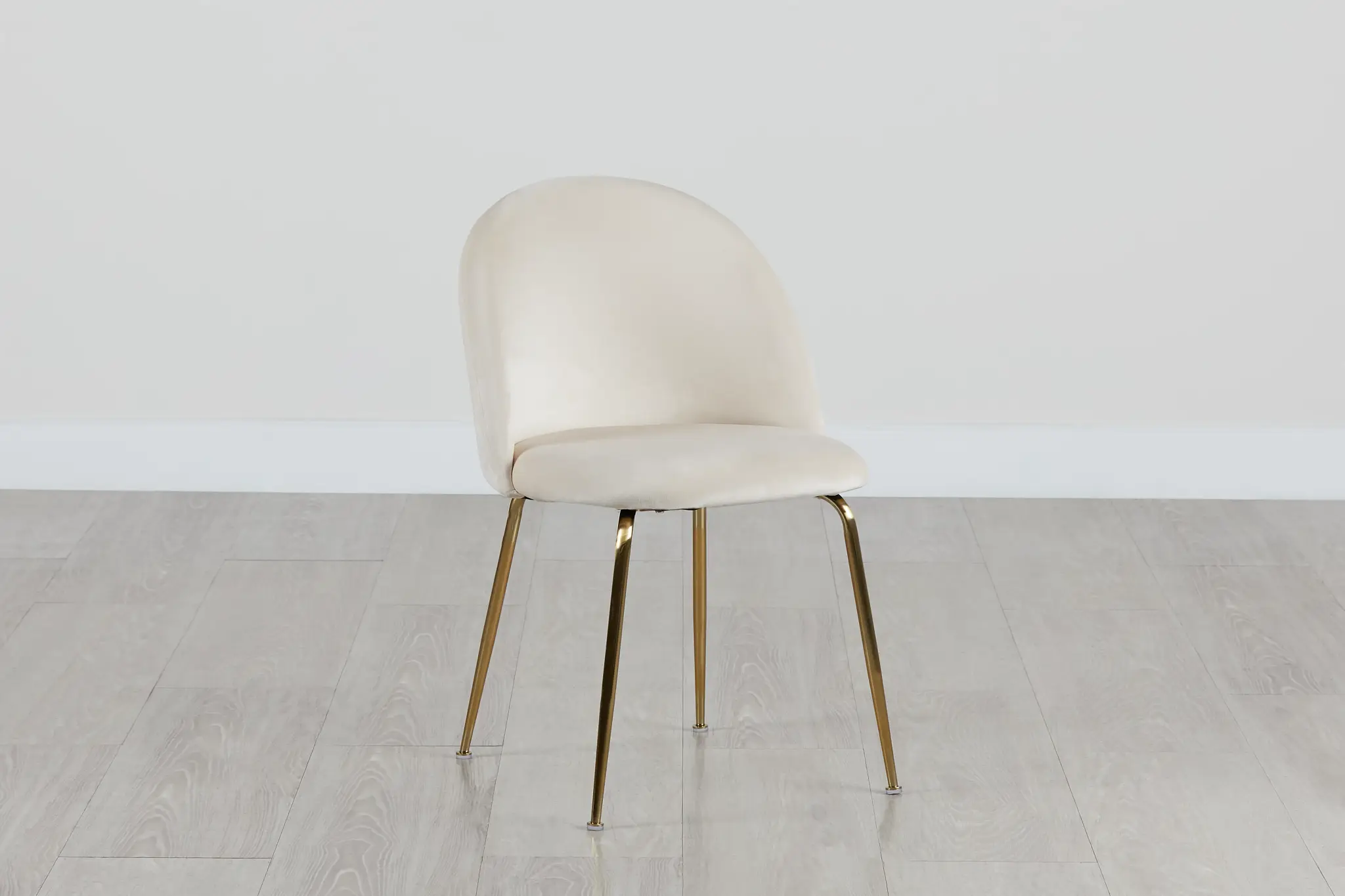 Capri Ivory Velvet Upholstered Side Chair W/ Gold Legs Capri Ivory Velvet Upholstered Side Chair W/ Gold Legs
