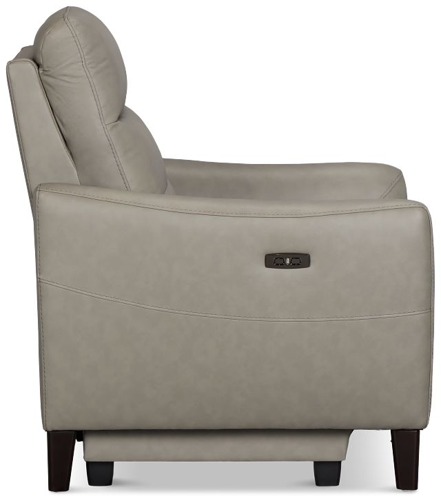 Keaton Gray Lthr/vinyl Power Recliner With Power Headrest