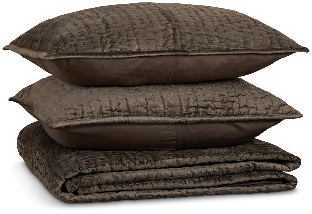 Barin Dark Gray Coverlet Set