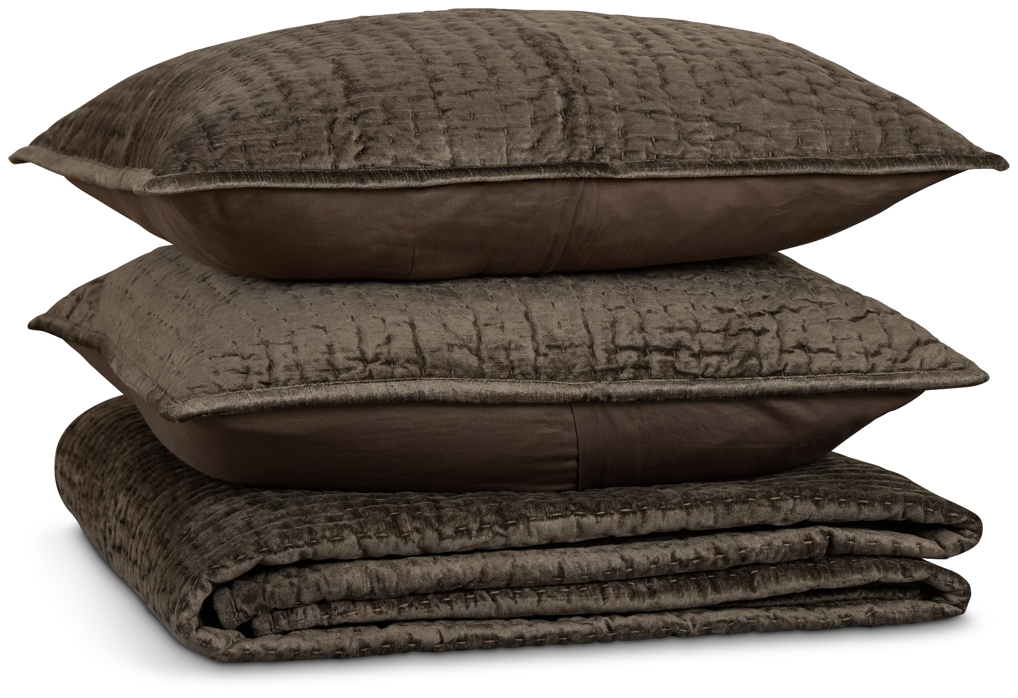 Barin Dark Gray Coverlet Set