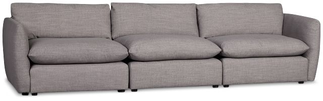 Serena Gray Fabric 3-piece Modular Sofa