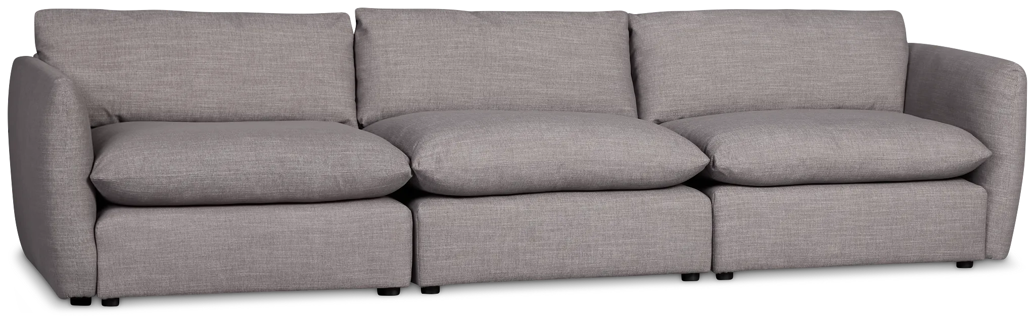 Serena Gray Fabric 3-piece Modular Sofa