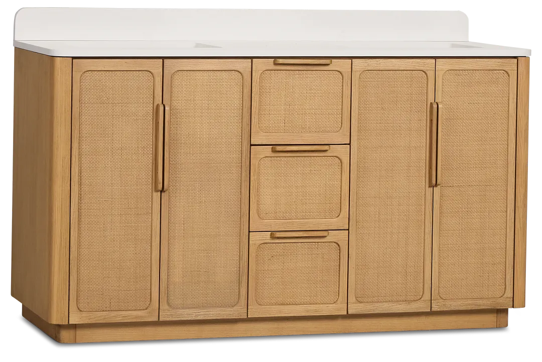 Pacific Light Tone 60" Double Bathroom Vanity