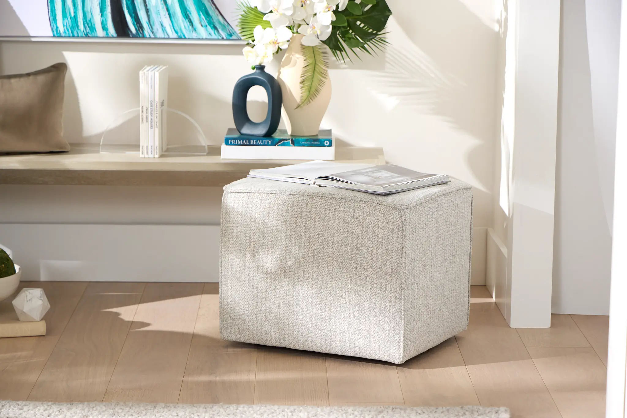 Zeta Light Blue Accent Pouf Zeta Light Blue Accent Pouf