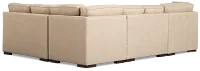 Sinclair Brown Fabric Medium Left Facing Cuddler Sectional
