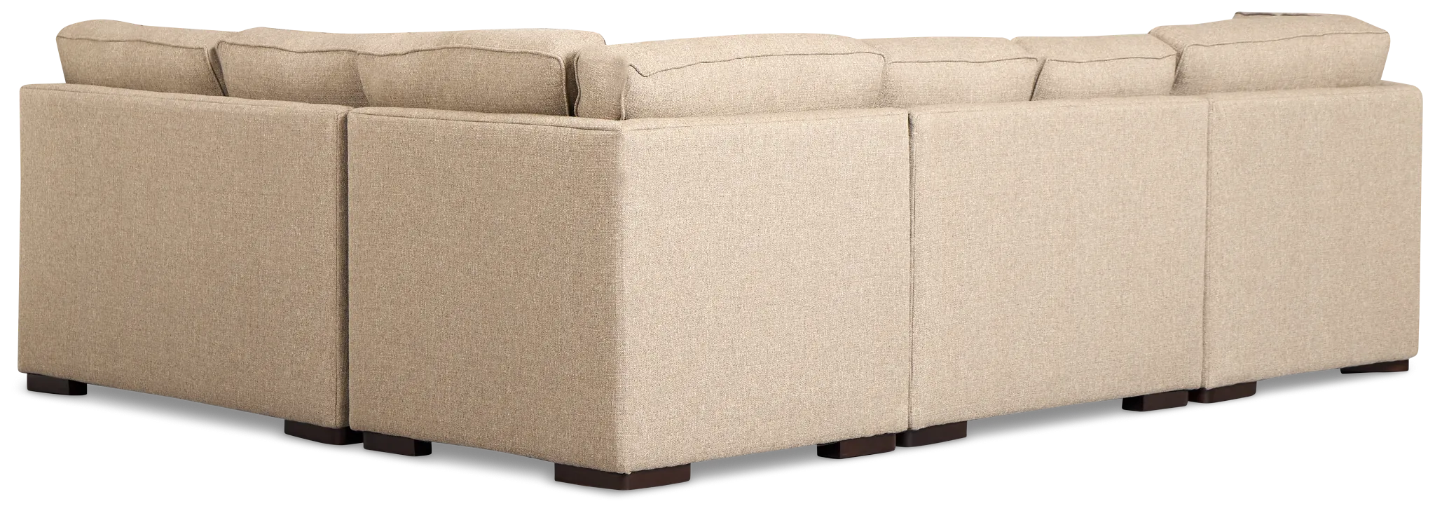 Sinclair Brown Fabric Medium Left Facing Cuddler Sectional