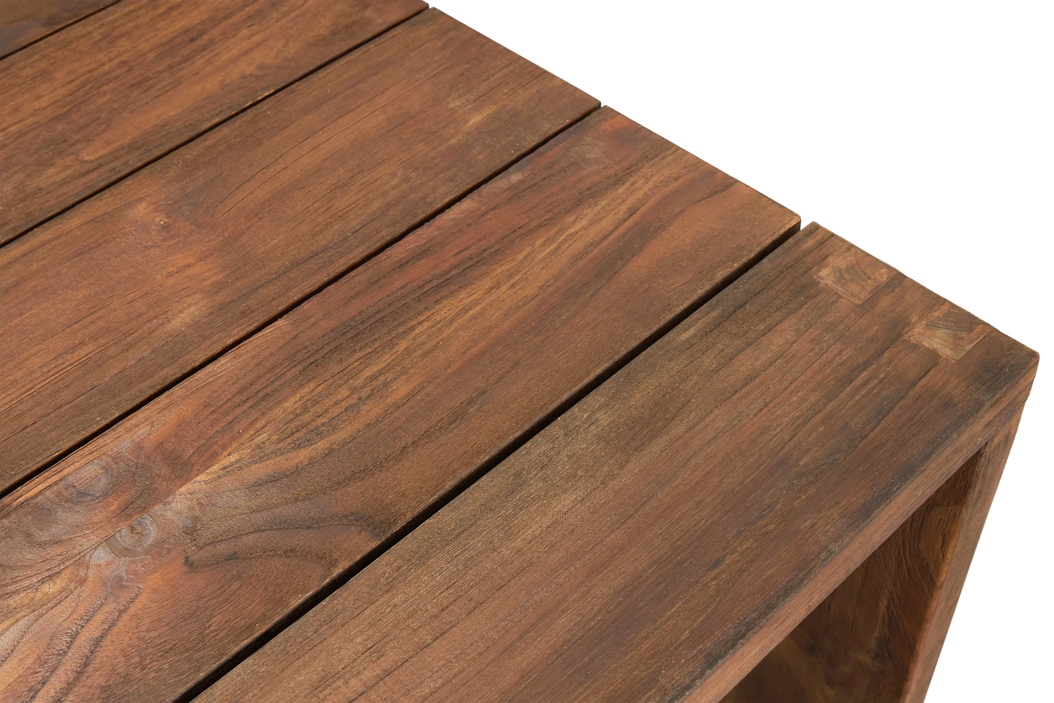 Linear Teak 102" Teak Table & 4 Teak Sling Side Chairs