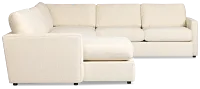 Maxwell Light Beige Fabric Large Left Chaise Sectional
