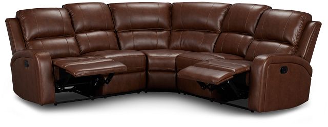 Arden Dark Brown Micro Small Two-arm Manually Reclining Sectional