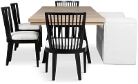 Southlake Two-tone Rectangular Table With 4 Side Chairs & Bench