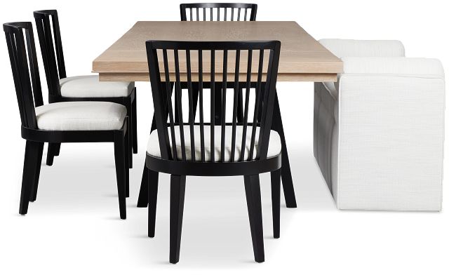 Southlake Two-tone Rectangular Table With 4 Side Chairs & Bench
