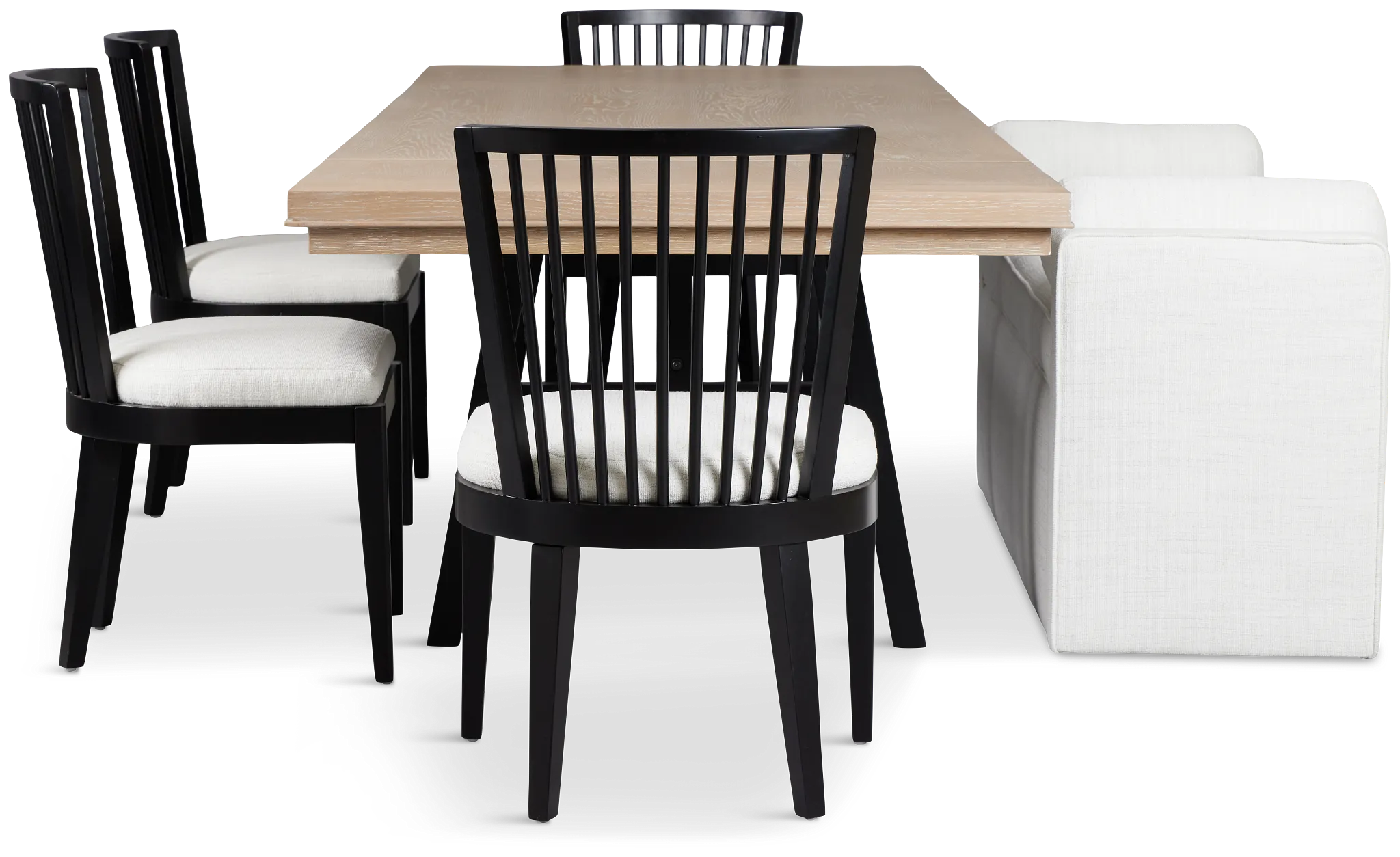 Southlake Two-tone Rectangular Table With 4 Side Chairs & Bench