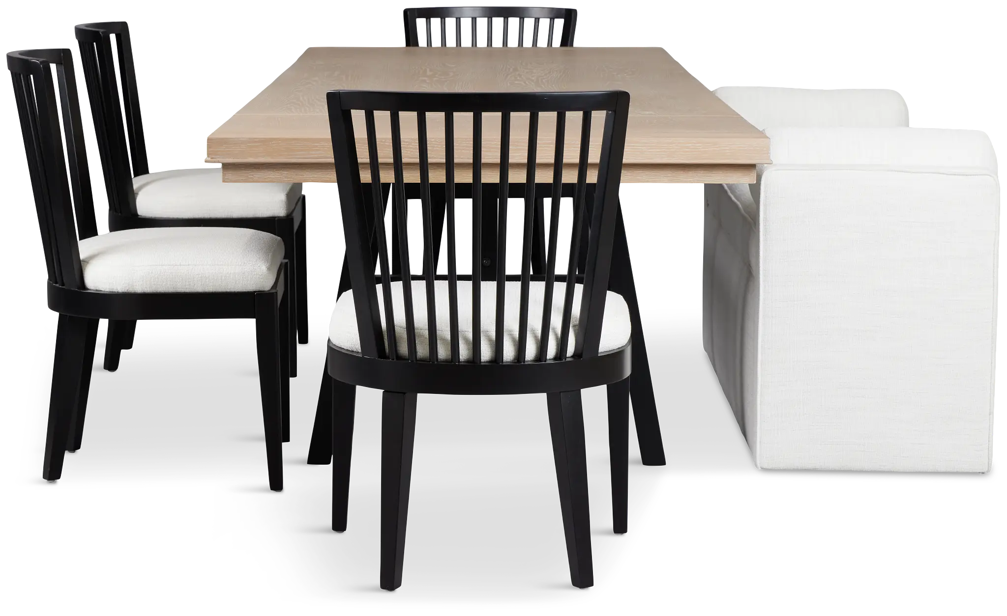 Southlake Two-tone Rectangular Table With 4 Side Chairs & Bench Southlake Two-tone Rectangular Table With 4 Side Chairs & Bench