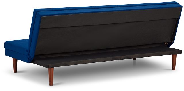 Ellie Dark Blue Velvet Sofa Futon