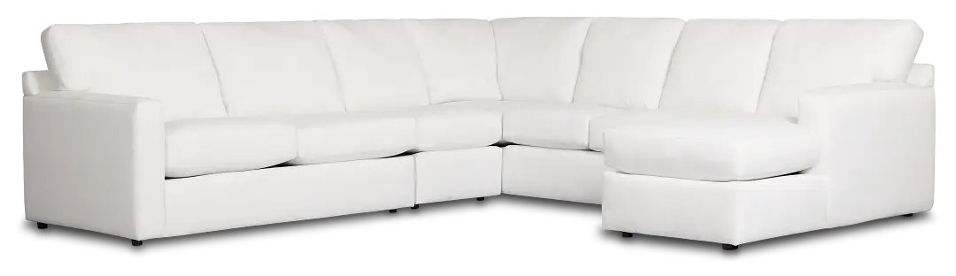 Rhodes White Fabric Large Right Chaise Sectional Rhodes White Fabric Large Right Chaise Sectional